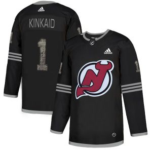 Fantastic Adidas Devils #1 Keith Kinkaid Black Authentic Classic Stitched NHL Jersey perfect for game days