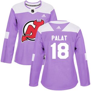 Sleek Adidas Devils #18 Ondrej Palat Purple Authentic Fights Cancer Women's Stitched NHL Jersey to stand out at the arena