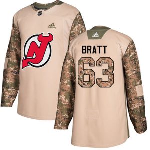 Impressive Adidas Devils #63 Jesper Bratt Camo Authentic 2017 Veterans Day Stitched NHL Jersey a must - have for collectors