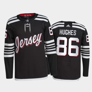 Unique Adidas Devils #86 Jack Hughes Men's 2021 22 Alternate Authentic NHL Jersey Black to show your team spirit