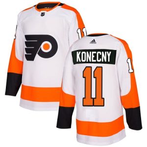 Sleek Adidas Flyers #11 Travis Konecny White Road Authentic Stitched Youth NHL Jersey for die - hard hockey fans