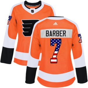 Gorgeous Adidas Flyers #7 Bill Barber Orange Home Authentic USA Flag Women's Stitched NHL Jersey for die - hard hockey fans