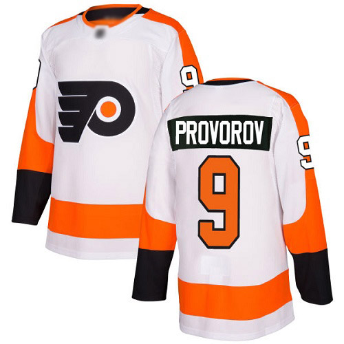 Impressive Adidas Flyers #9 Ivan Provorov White Road Authentic Stitched NHL Jersey for die - hard hockey fans