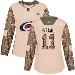 Stunning Adidas Hurricanes #11 Jordan Staal Camo Authentic 2017 Veterans Day Women's Stitched NHL Jersey to show your team spirit