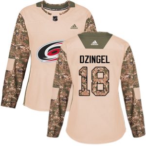Stunning Adidas Hurricanes #18 Ryan Dzingel Camo Authentic 2017 Veterans Day Women's Stitched NHL Jersey to show your team spirit