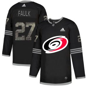 Stylish Adidas Hurricanes #27 Justin Faulk Black Authentic Classic Stitched NHL Jersey to complete your fan gear collection