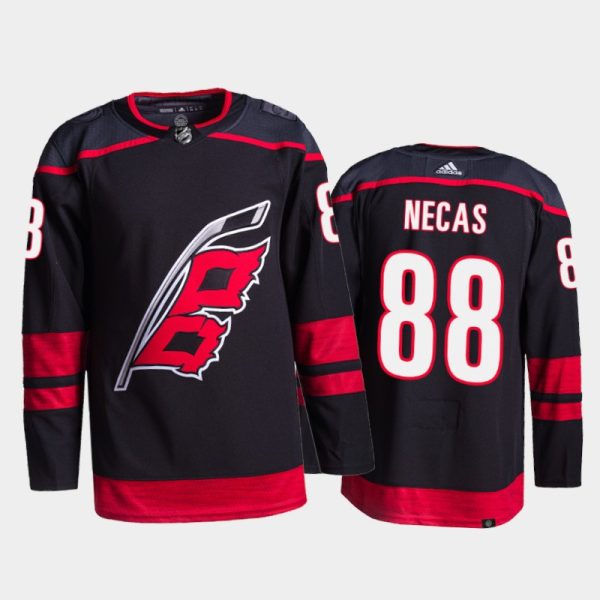 Sleek Adidas Hurricanes #88 Martin Necas Men's 2021 22 Alternate Authentic NHL Jersey Black to stand out at the arena