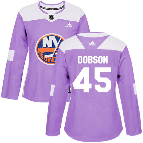 Stylish Adidas Islanders #45 Noah Dobson Purple Authentic Fights Cancer Women's Stitched NHL Jersey for die - hard hockey fans