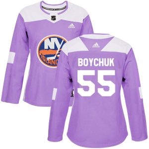 Unique Adidas Islanders #55 Johnny Boychuk Purple Authentic Fights Cancer Women's Stitched NHL Jersey for die - hard hockey fans