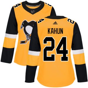 Gorgeous Adidas Penguins #24 Dominik Kahun Gold Alternate Authentic Women's Stitched NHL Jersey to stand out at the arena