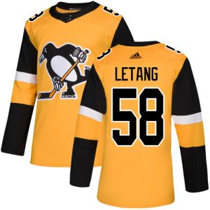 Stunning Adidas Penguins #58 Kris Letang Gold Alternate Authentic Stitched NHL Jersey for die - hard hockey fans