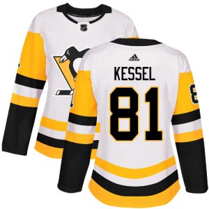 Amazing Adidas Penguins #81 Phil Kessel White Road Authentic Women's Stitched NHL Jersey to stand out at the arena