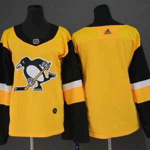 Impressive Adidas Penguins Blank Gold Alternate Authentic Women's Stitched NHL Jersey to stand out at the arena