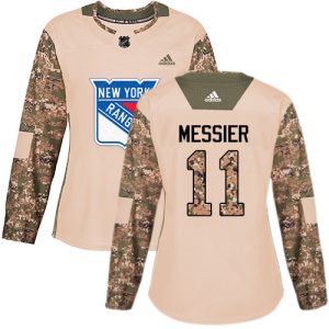 Stylish Adidas Rangers #11 Mark Messier Camo Authentic 2017 Veterans Day Women's Stitched NHL Jersey perfect for game days