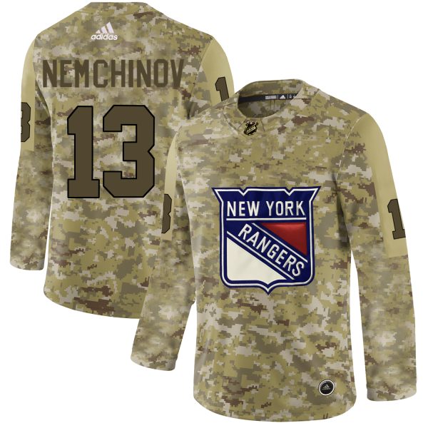 Impressive Adidas Rangers #13 Sergei Nemchinov Camo Authentic Stitched NHL Jersey to complete your fan gear collection