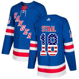 Stunning Adidas Rangers #18 Marc Staal Royal Blue Home Authentic USA Flag Stitched Youth NHL Jersey a must - have for collectors