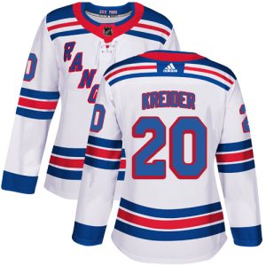 Amazing Adidas Rangers #20 Chris Kreider White Road Authentic Women's Stitched NHL Jersey to stand out at the arena