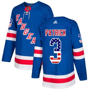 Fantastic Adidas Rangers #3 James Patrick Royal Blue Home Authentic USA Flag Stitched NHL Jersey perfect for game days
