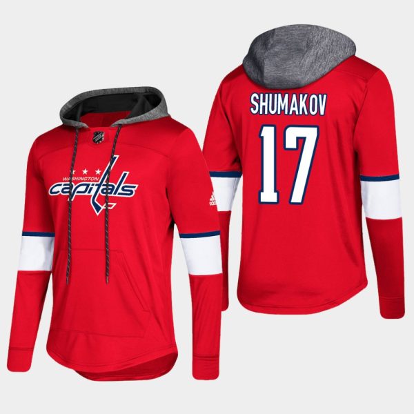 Gorgeous Capitals #17 Sergei Shumakov Red 2018 Pullover Platinum Hoodie to complete your fan gear collection