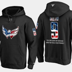 Stunning Capitals #9 Dmitry Orlov NHL Banner Wave Usa Flag Black Hoodie to complete your fan gear collection