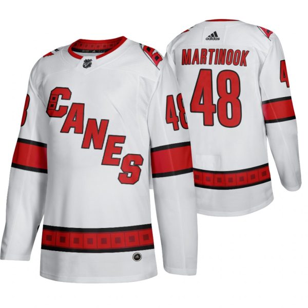 Stylish Carolina Hurricanes #48 Jordan Martinook Men's 2019 20 Away Authentic Player White Stitched NHL Jersey a must - have for collectors