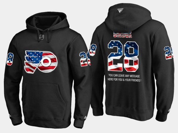 Stylish Flyers #28 Claude Giroux NHL Banner Wave Usa Flag Black Hoodie a must - have for collectors