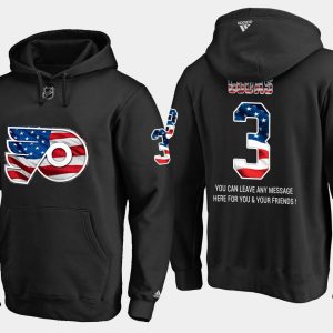 Gorgeous Flyers #3 Rradko Gudas NHL Banner Wave Usa Flag Black Hoodie to complete your fan gear collection