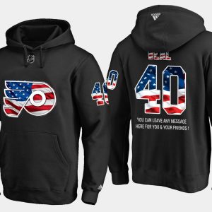 Stylish Flyers #40 Jordan Weal NHL Banner Wave Usa Flag Black Hoodie a must - have for collectors