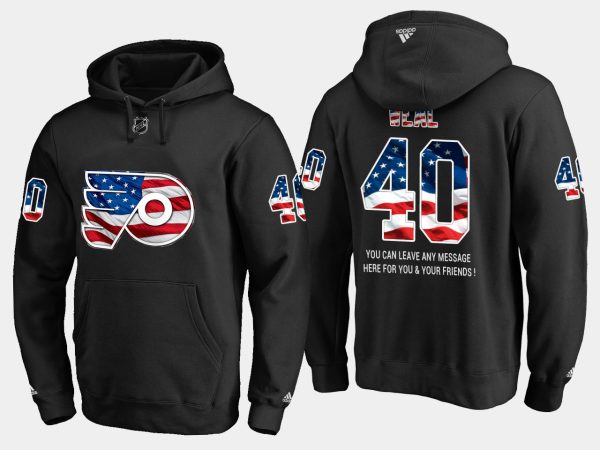 Stylish Flyers #40 Jordan Weal NHL Banner Wave Usa Flag Black Hoodie a must - have for collectors