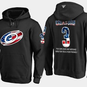Stunning Hurricanes #3 Steve Chiasson NHL Banner Wave Usa Flag Black Hoodie perfect for game days