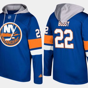 Sleek Islanders #22 Mike Bossy Blue Name And Number Hoodie to show your team spirit