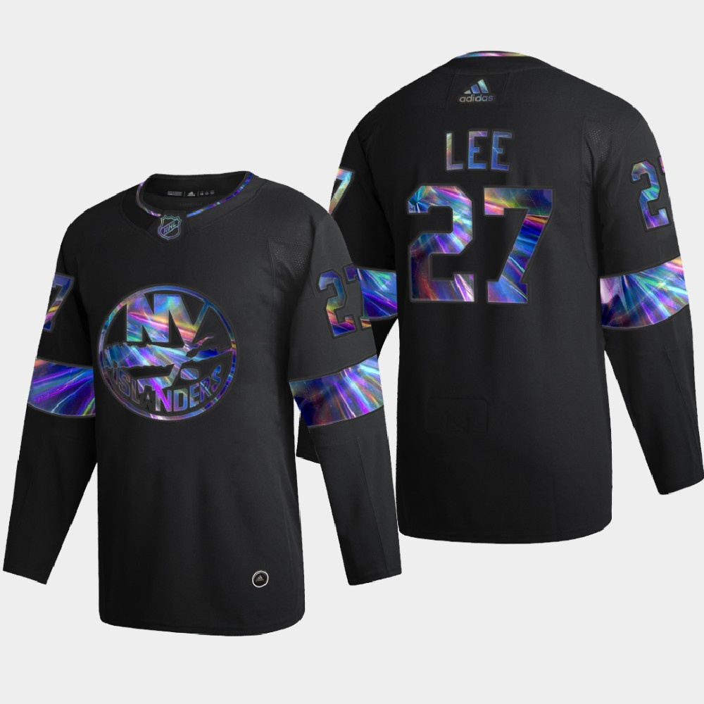 Gorgeous New York Islanders #27 Anders Lee Men's Nike Iridescent Holographic Collection NHL Jersey Black a must - have for collectors