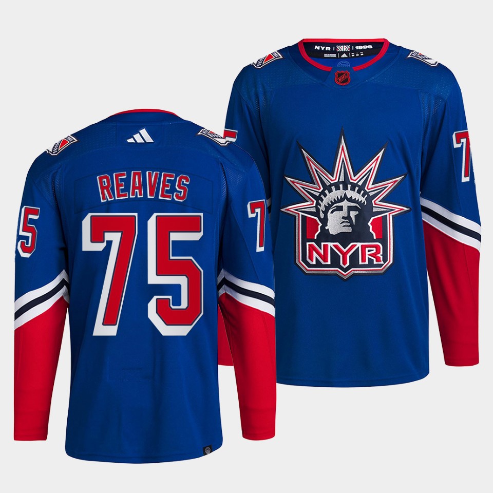 Unique New York Rangers #75 Ryan Reaves Men's adidas Reverse Retro 2.0 Authentic Player Jersey Royal to complete your fan gear collection