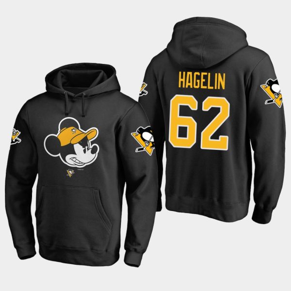 Sleek Penguins #62 Carl Hagelin Black 2018 Pullover Disney Game Face Hoodie for ultimate sports enthusiasts