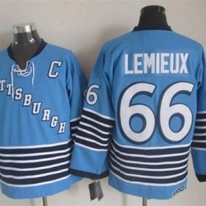 Fantastic Penguins #66 Mario Lemieux Light Blue CCM Throwback Stitched NHL Jersey for die - hard hockey fans