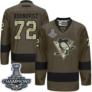 Stunning Penguins #72 Patric Hornqvist Green Salute to Service 2017 Stanley Cup Finals Champions Stitched NHL Jersey to show your team spirit