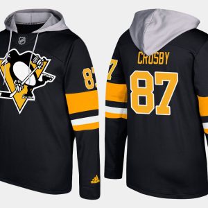 Sleek Penguins #87 Sidney Crosby Black Name And Number Hoodie for die - hard hockey fans