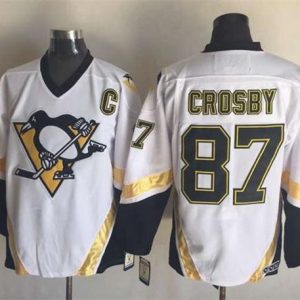 Amazing Penguins #87 Sidney Crosby White CCM Throwback Stitched NHL Jersey to stand out at the arena