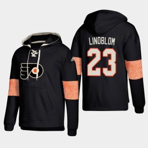 Fantastic Philadelphia Flyers #23 Oskar Lindblom Black adidas Lace Up Pullover Hoodie to stand out at the arena