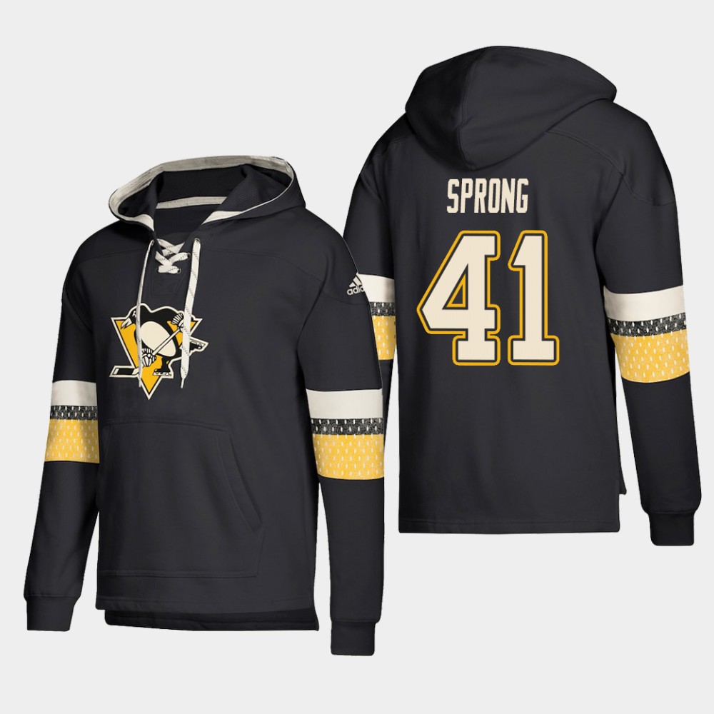 Amazing Pittsburgh Penguins #41 Daniel Sprong Black adidas Lace Up Pullover Hoodie to stand out at the arena