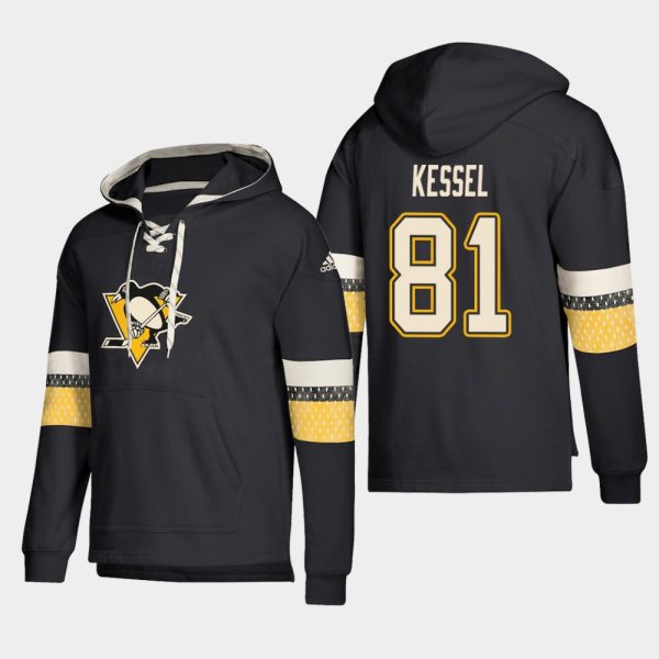 Sleek Pittsburgh Penguins #81 Phil Kessel Black adidas Lace Up Pullover Hoodie to complete your fan gear collection