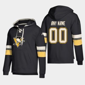 Amazing Pittsburgh Penguins Personalized Lace Up Pullover Hoodie Black for die - hard hockey fans