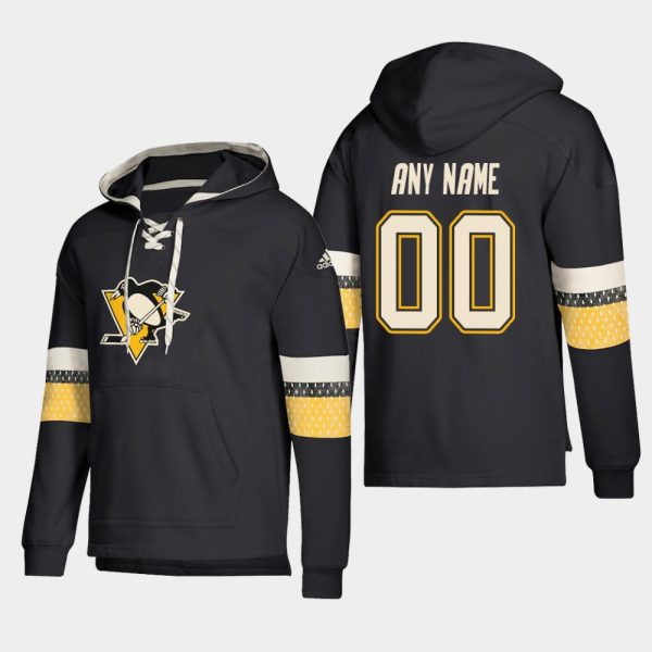 Amazing Pittsburgh Penguins Personalized Lace Up Pullover Hoodie Black for die - hard hockey fans