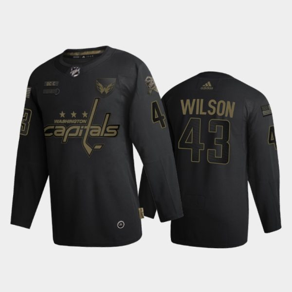 Stunning Washington Capitals #43 Tom Wilson Adidas 2020 Veterans Day Authentic NHL Jersey Black for ultimate sports enthusiasts