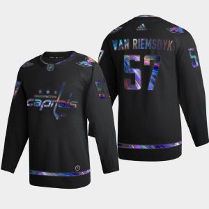 Gorgeous Washington Capitals #57 Trevor van Riemsdyk Men's Nike Iridescent Holographic Collection NHL Jersey Black a must - have for collectors