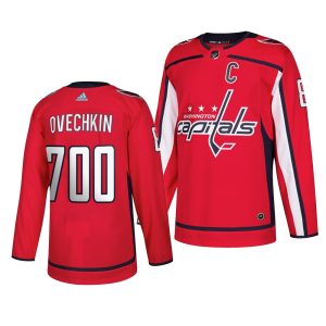Amazing Washington Capitals #8 Alexander Ovechkin Men's Adidas 700 Goals Authentic Player NHL Jersey Red perfect for game days