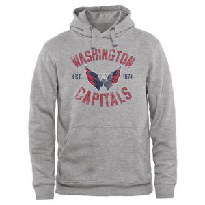Fantastic Washington Capitals Heritage Pullover Hoodie Ash for ultimate sports enthusiasts