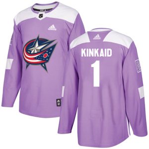 Amazing Adidas Blue Jackets #1 Keith Kinkaid Purple Authentic Fights Cancer Stitched NHL Jersey for ultimate sports enthusiasts
