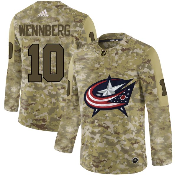 Fantastic Adidas Blue Jackets #10 Alexander Wennberg Camo Authentic Stitched NHL Jersey to complete your fan gear collection