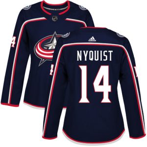 Unique Adidas Blue Jackets #14 Gustav Nyquist Navy Blue Home Authentic Women's Stitched NHL Jersey a must - have for collectors